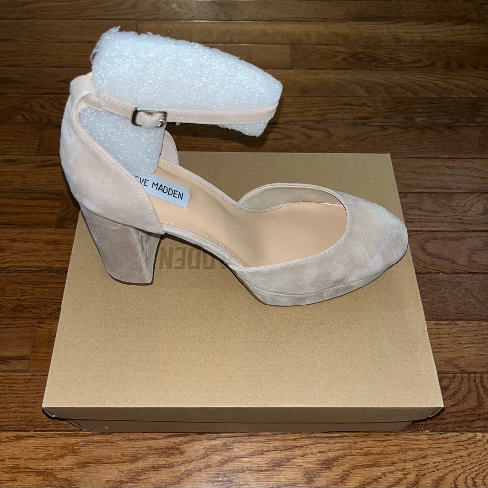 Steve Madden Truthe Platform Pumps Taupe Suede Women’s Size 11 - Picture 5 of 14